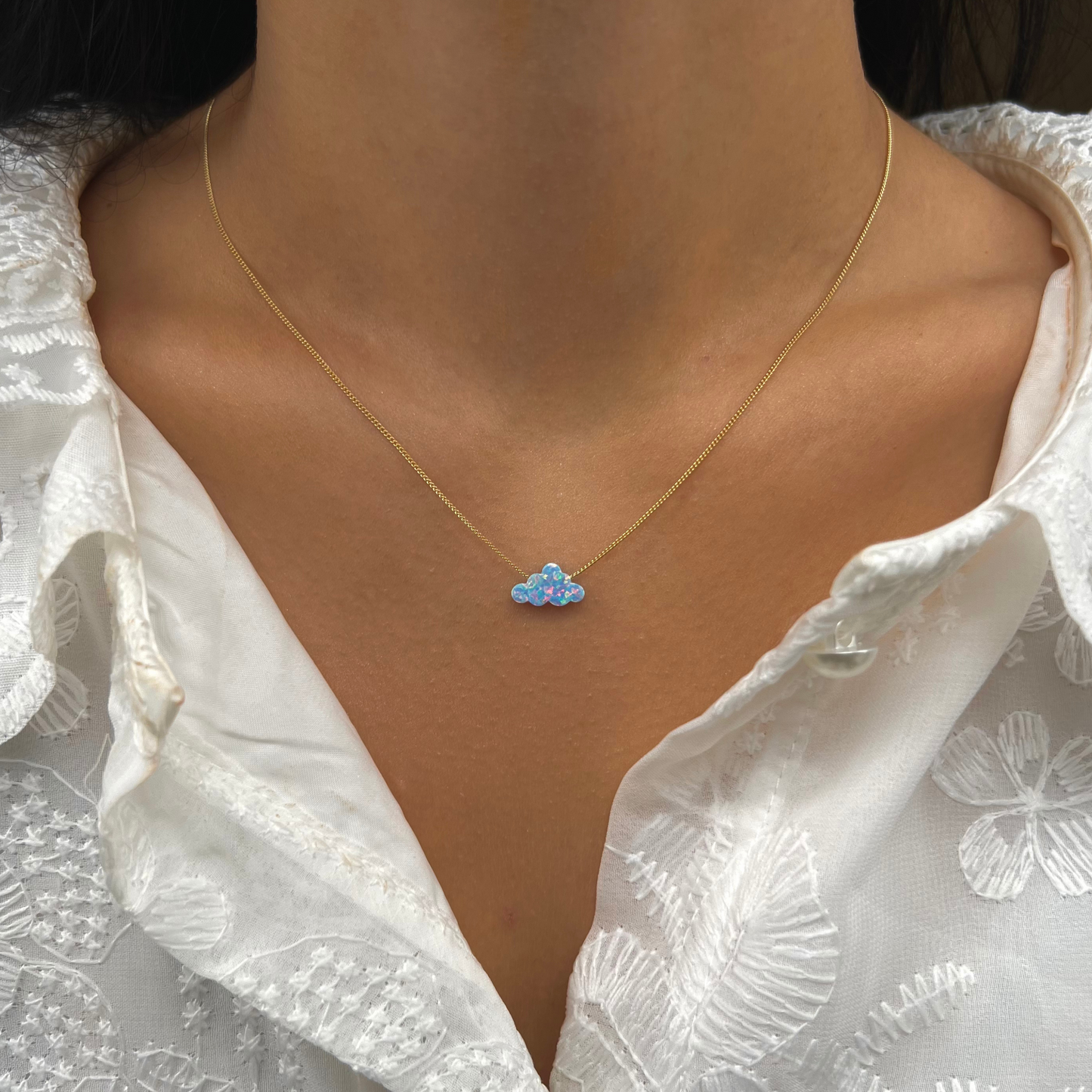 Blue Opal Cloud Necklace