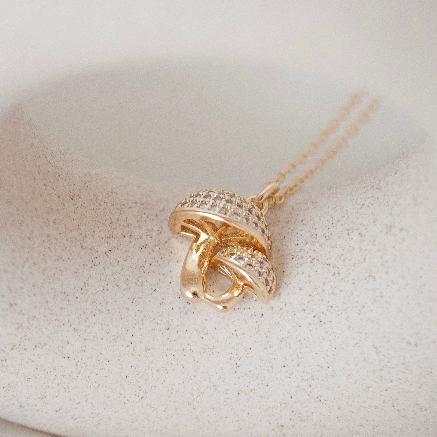 Gold Mushroom Necklace