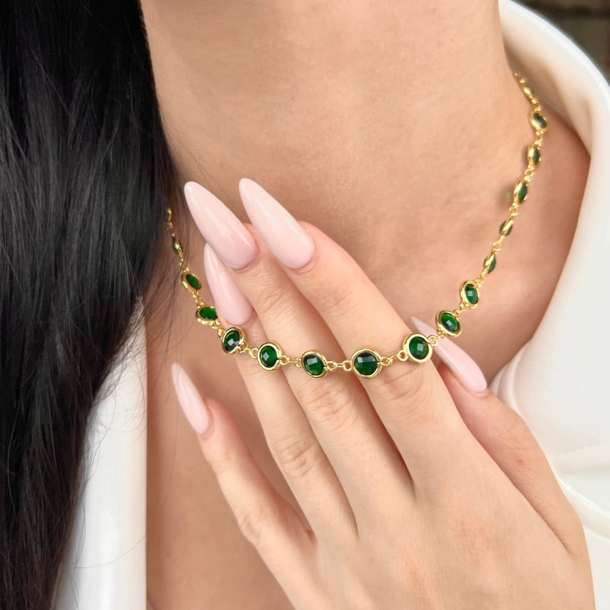 Gold Emerald Necklace