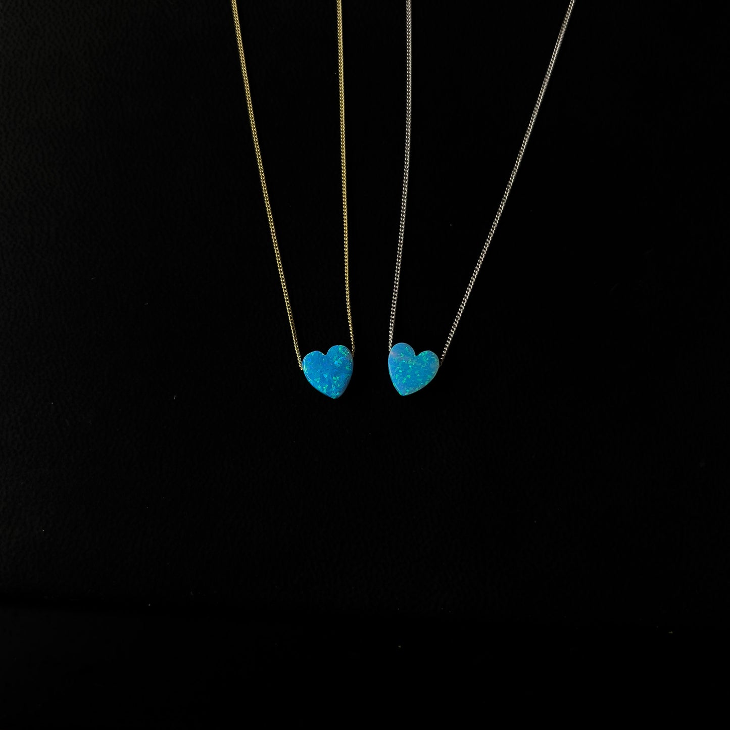 Blue Opal Heart Necklace
