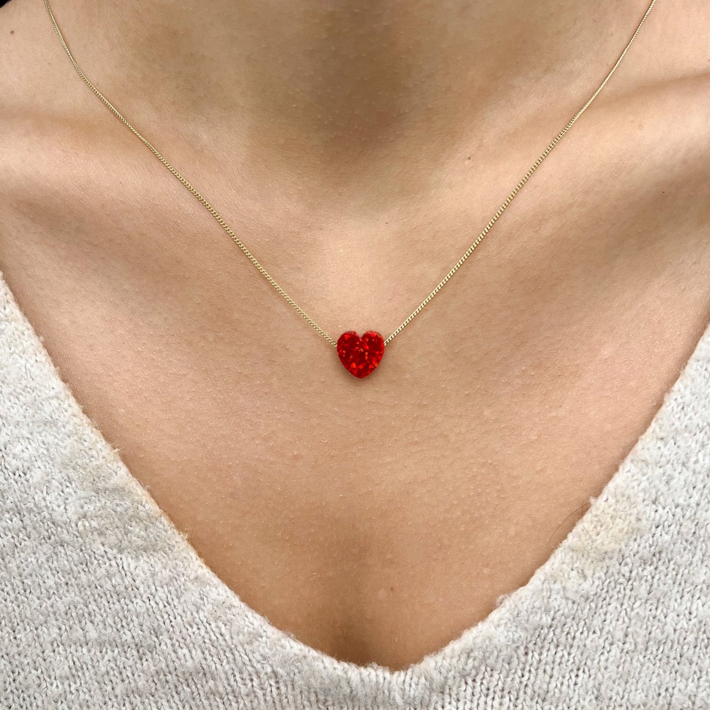 Opal Heart Necklace