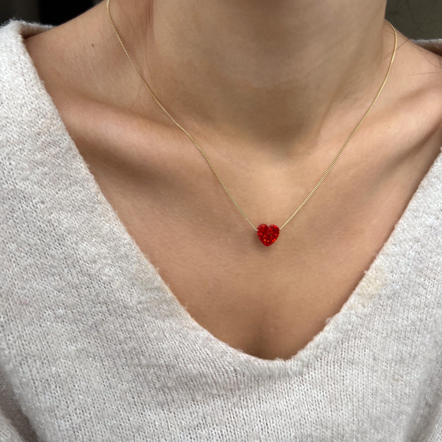 Opal Heart Necklace