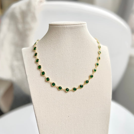 Gold Emerald Necklace