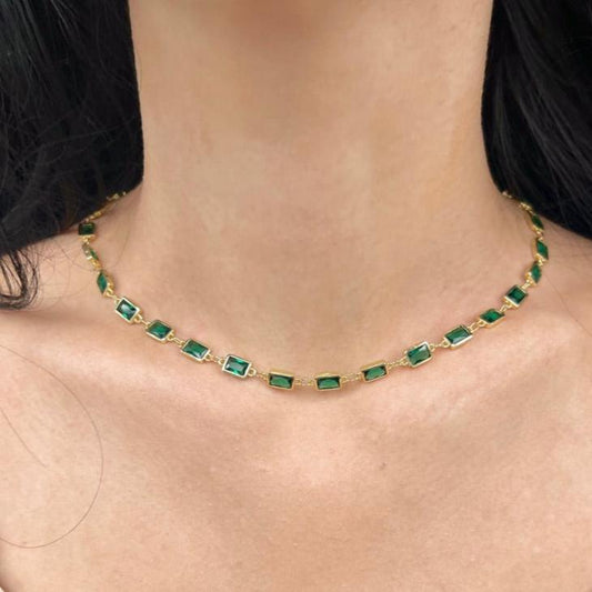 Gold Emerald Necklace