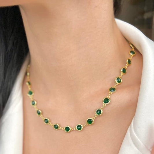 Gold Emerald Necklace