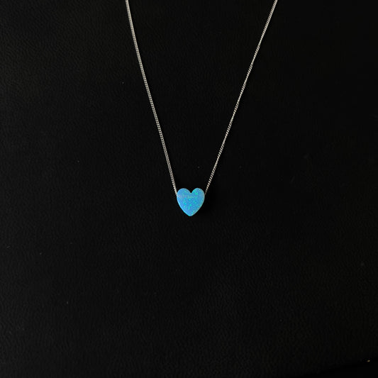 Blue Opal Heart Necklace