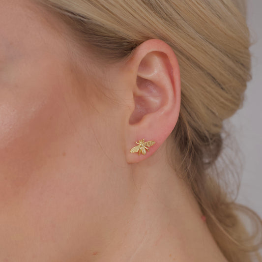 Gold Vermeil Bee Earrings