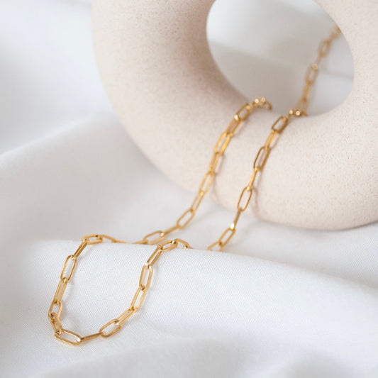 Gold Paperclip Chain Necklace