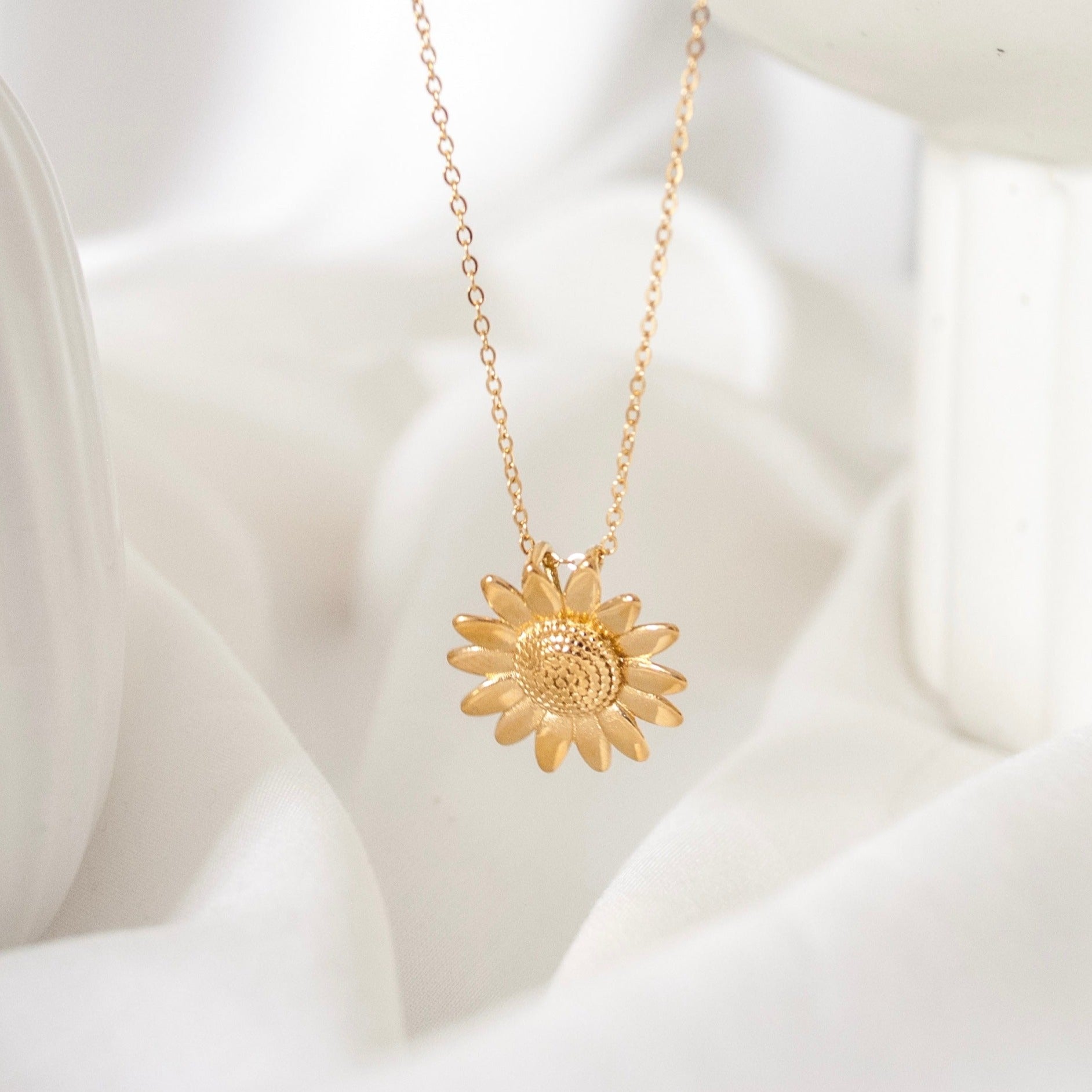Gold Plated Sunflower Necklace | Lily Charmed