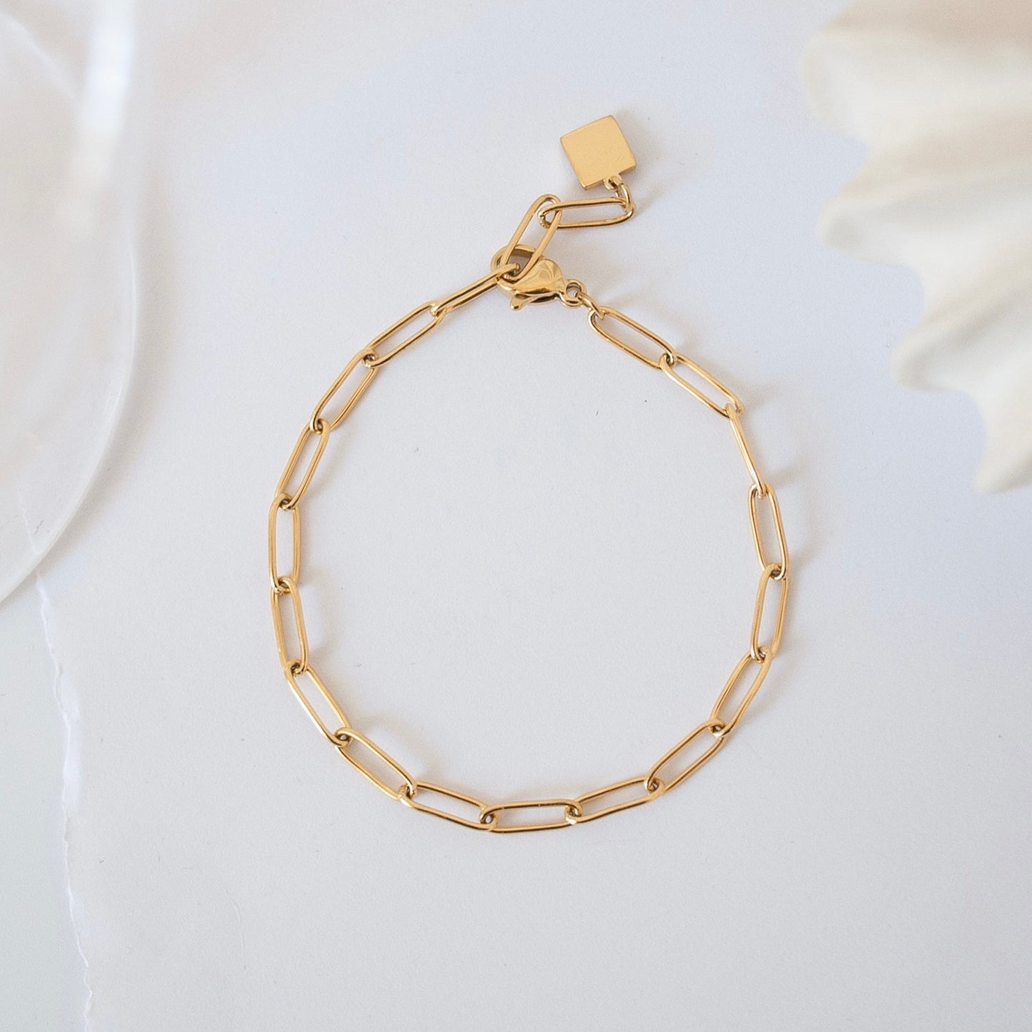 Gold Paperclip Chain Bracelet