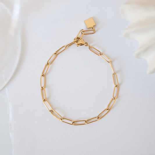 Gold Paperclip Chain Bracelet