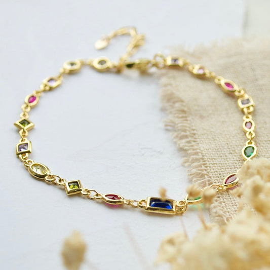 Gold Crystal Anklet