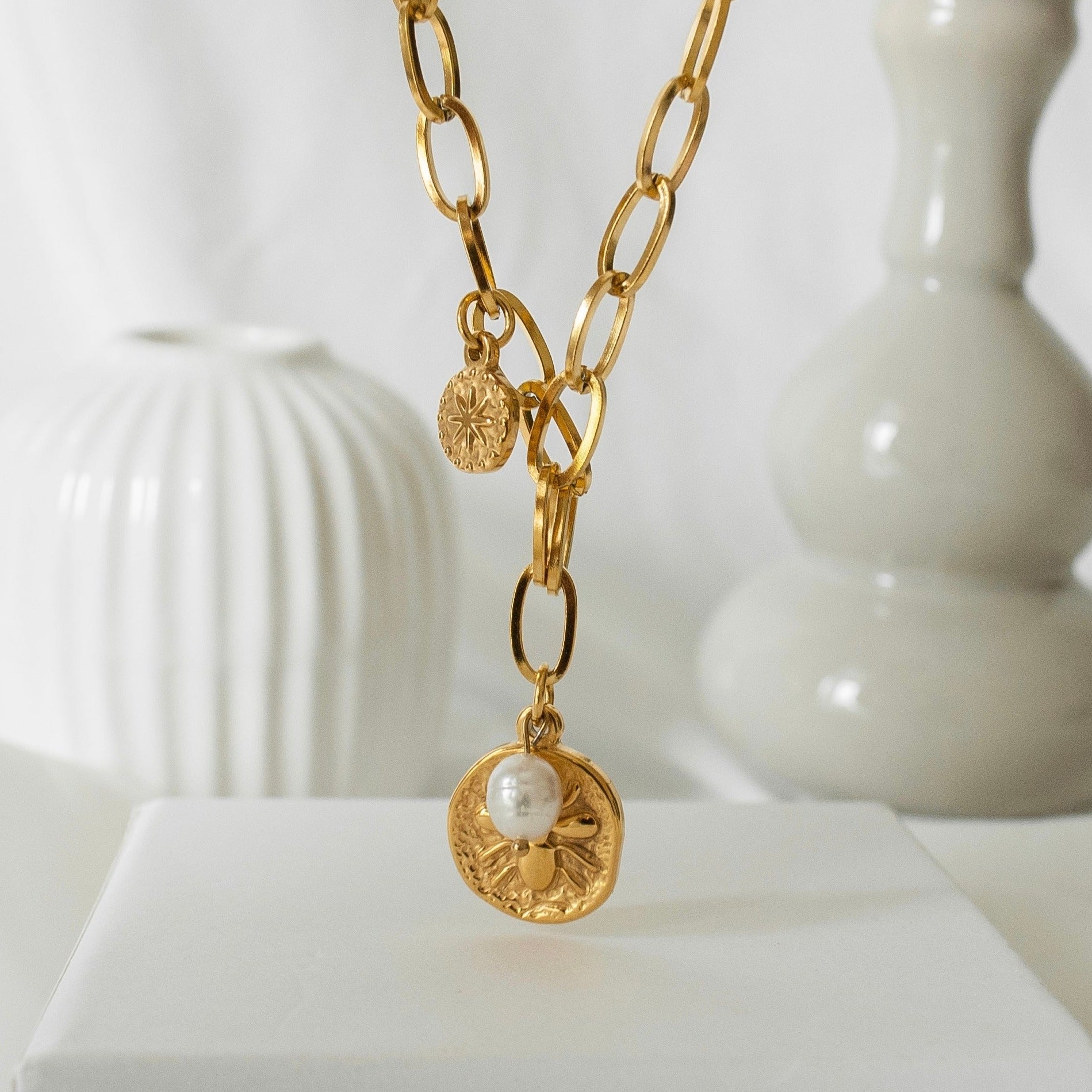 Gold Chunky Charm Necklace | Elin Horgan Jewellery | Bristol