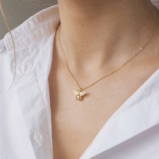 Gold Bee Necklace