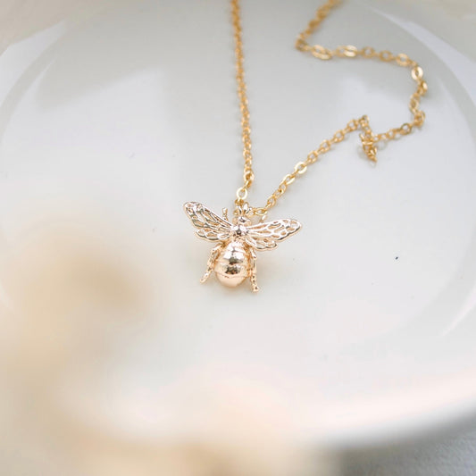 Gold Bee Necklace