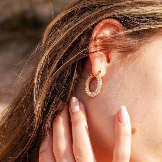 Crystal Hoop Earrings